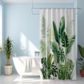 Miniatyrbillede 5 af 5: 180x200cm Bruseforhæng, Badeværelsesforhæng, Abstrakt Plante Vandfarve Bruseforhæng, Vandafvisende Bruseforhæng, Badeværelse