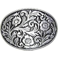 Miniatyrbilde 1 av 3: 1 stk Antik Gravert Blomst Solid Metall Beltespenne Menn Kvinner Western Cowboy