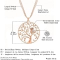 Miniatyrbild 3 av 5: Långt halsband för kvinnor, livets träd med uggla hänge halsband