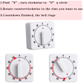 Miniatyrbillede 4 af 4: 2 stk. 60 minutters Køkken Timer 1 Time Visuel Køkken Ur Timer Mini Nedtællingstimer Høj Lyd, Mekanisk Timer til