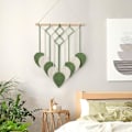 Pikkukuva 2 / 5: Makrameeseinävaate Boho Käsintehty Kudotut Lehdet Bohemian Chic Kotiseinän Koristelu Moderni Geometria Lehti Taide Tapestry Koriste