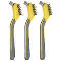 Miniatyrbilde 2 av 2: 4 stk. Basics 3-delers mini-børster i rustfritt stål med ergonomisk håndtak, svart, gul