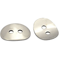Miniatyrbilde 1 av 3: 20 stk Rustfrie Stål Syknapper Buede Flat Oval Metallknapper med 2 Hull for Armbåndslaging og Håndverk 14x10x