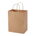 Miniatyrbilde 1 av 6: Brun med håndtak, hvite papirposer i bulk 40 stk 21*27*11cm, gaveposer i bulk, brun, hvitt kraftpapir