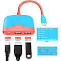 Miniatyrbild 2 av 6: Portabel Switch-docka med HDMI-adapter för Nintendo Switch, Resedocka 3-i-1 Switch Docki Red and Blue