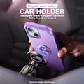Miniatyrbilde 6 av 6: 1 stk iPhone 15 deksel med 360° ringstativ, 2 i 1 støtsikker ultra-tynn hybrid Heavy D Light Purple