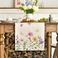 Miniatyrbild 2 av 5: 33x183cm Mode Blommor Fjärilar Vår Bordslöpare Sommar Tvättbar Säsongsbetonad Köksbordsdekoration Inomhus Utomhus Högtidsdekor