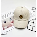Miniatyrbillede 1 af 3: 1 pakke Smiley Face Toddler Baseball Cap Drenge Baseball Cap Børn Vaskbar Sjov Hat Justerbar Beige