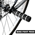 Pikkukuva 3 / 5: 4 kpl Alumiiniseos Takajalkatelineet Jalkatuet Universaali Musta BMX MTB Pyörä Polkupyörä Sopii 3/8 Tuuman Akseleille