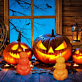 Miniatyrbillede 4 af 5: 1 stk 3D Græskar Lysform Halloween Harpiksstøbe Silikonform til DIY Aromaterapi Lys Voks Gips Polymerler