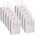 Miniatyrbillede 1 af 5: Hvid 12 stk. Kraftpose, 15 x 8 x 21 cm Papirgavepose, Kraftpose med håndtag, Brun Kraftgavepose
