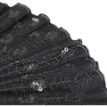 Miniatyrbilde 4 av 5: 1 stk Elegant Broderte Blomsterpåfuglmønster Sekvensstoff Folding Håndholdt Håndvifte Hånd black