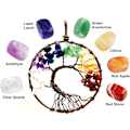 Miniatyrbillede 4 af 5: Livets Træ Drømmfangere til Soveværelse Voksen Brun Boho Drømmfänger Væghængning til Piger Chakra Krystal Healing Sten
