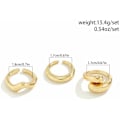 Miniatyrbillede 2 af 5: Tykke Guld Dome Knuckle Ringe til Kvinder Vridning Sølv Tommelfinger Statement Ring Sæt Stabelbare Åbne Finger Ringe Smykker Ac