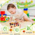 Miniatyrbilde 4 av 5: Travel Busy Board Montessori Toy for Children 2 3 4 Years Old, Wooden Toy with Luminous LED Buttons, Sensor