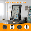 Miniatyrbild 5 av 5: Trådlös väderstation, termometer hygrometer barometer inomhus utomhus med sensor LED-bakgrundsbelysning