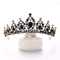 Miniatyrbillede 5 af 5: (Sort) Krystal Bryllupskrone Rhinestone Pandebånd Piger Prinsesse Prom Fødselsdagsfest Tiara Brude Bryllupstilbehør
