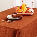 Miniatyrbilde 2 av 5: Smiry Høst Jacquard Dugg, 60x84 Tommer Vanntett Høstblader Damask Dugg, Rektangulært Stoff Dugg for