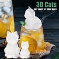 Miniatyrbild 3 av 5: 3D Kattformad Isbitsform, Söta Isbitsformar för Whiskey, Bourbon, 4 Hål Stora Roliga Isbitsformar