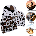 Miniatyrbillede 4 af 5: Kø-Print Beanie Hatte til Kvinder Mænd Varmt Strikket Hat Dyreprint Beanies Y2K Cap 2 Lag Vinter Leopard Print Skull Cap