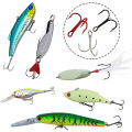Miniatyrbillede 4 af 5: 8# Fiskekroge - 120 stk. skarpe røde trekroge til fiskeri med rund bøjning, stærke og med høj kulstofindhold