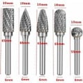 Miniatyrbillede 4 af 5: 5 stk. 6 mm skaft 10 mm hoved wolframcarbid dobbeltsnit roterende burr