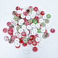 Miniatyrbilde 2 av 4: 100 stk 2-hulls Blanke Syknapper i Assorterte Farger & Mønstre for Håndverk DIY Julepynt (Blandet Farge, 15mm)