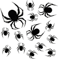 Pikkukuva 1 / 5: Halloween 3D Hämähäkkikoristeet, Pelottavat Realistiset Mustat Hämähäkkitarrat DIY Ikkuna- ja Seinätarrat Koti- ja Kylpyhuoneen Sisustukseen