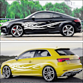 Miniatyrbillede 2 af 5: 2 stk. 240cm Flammer Grafik Bil Karosseri Side Stickers Flamme Rac
