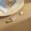Miniatyrbild 3 av 5: 7cm 2-pack guld och silver ABS pärla strass kofta klämmor, pärlklämmor, snygga