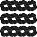 Miniatyrbillede 1 af 4: Sort 12-pak scrunchies til kvinder, premium fløjls-scrunchie til H
