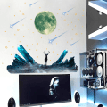 Miniatyrbilde 2 av 4: Lune meteor stjerne lysende tapet soverom stue lim