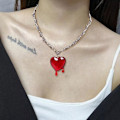 Miniatyrbillede 4 af 4: Gotisk Hjerte Halskæde med Bloddråber - Tornhjerte Vedhæng Choker til Mænd og Kvinder