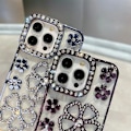 Miniatyrbilde 5 av 5: Søt Glitter Bling 3D Diamant Blomst med Luksus Rhinestone Blomster for Kvinner Jenter og Skinnende Slank Støtsikker Deksel for