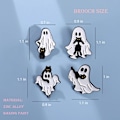 Miniatyrbillede 2 af 4: Spøgelses Halloween Pins Broche til Kvinder Søde Spøgelses Pins Halloween Tegneserie Broche Pins til Rygsække Emblemer Lapel Broche Pi