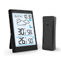 Miniatyrbilde 1 av 5: Noir værstasjon trådløs, termometer hygrometer barometer innendørs utendørs med LED-sensor