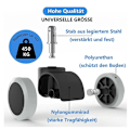 Miniatyrbillede 2 af 5: 5 Pak Kontorstolhjul 11 Mm / 22 Mm Udskiftning Hårdt Gulv f