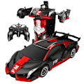 Miniatyrbild 1 av 4: 2-i-1 fjärrkontrollrobotbil (svart och röd), 1:18 Transform