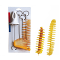Miniatyrbilde 3 av 4: Tornado potet spiral kutter i rustfritt stål / hvit plast