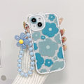 Miniatyrbilde 4 av 5: 1 stk kompatibel for iPhone 14 etui med søt blomsterarmbåndskjede, klart blomsterbjørn kameraobjektivetui for kvinner og jenter