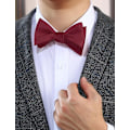 Miniatyrbillede 3 af 4: 2 stk. burgunderfarvede Herre Solid Bow Tie Vævet Selvbinding Bow Ties Smoking og Bryllup Bowties
