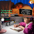 Miniatyrbild 4 av 5: (Vit) Sovrum Digital Väckarklocka, Modern Kurvad Design Sängklocka, Bra för Djupsövare, 2 B