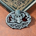 Miniatyrbillede 3 af 4: 2 stk Spøgelses Skelet Skalle Bæltespænde til Mænd Amerikansk Indfødt Western Cowboy Bæltespænde