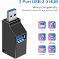 Miniatyrbilde 3 av 5: (Svart) 3-porters USB 3.0-hub (2 USB 2.0 + USB 3.0), bærbar adapter, USB-dokkingstasjon, datakonsentrat