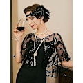 Miniatyrbillede 5 af 5: Kvinders 1920'er Flapper Sjal, Sequinbesatte Sjal og Wraps til Aftenskjoler/Fester/Bryllupper/Formelle Anledninger/Harlem-aften