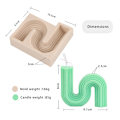 Miniatyrbillede 2 af 5: Geometrisk S-formet stearinlysform Kreativ linjebølge silikone M