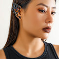 Miniatyrbilde 4 av 4: Alveøre Mansjett Øredobber Gotisk Svart Rhinestone Alve Øre Mansjetter Punk Filigran Wrap Brusk Klatre Stud Øredobber Statement Fantasy Halloween Co