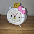 Miniatyrbild 3 av 4: Kattutseende Kawaii väckarklocka, tecknad kattklocka, tyst, sängbord, student, pojke, flicka, pip, pip, klockor fo