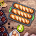 Miniatyrbild 5 av 5: st Silikon Baguetteform, 3 Fack Baguetteplåt, Ugn Bröd Baguetteform, Non-Stick Form, Lämplig för Bakning av Baguetter och Varmkorv i Ki