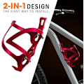 Miniatyrbild 3 av 5: Cykelkopphållare, 2-i-1 Flaskhållare för Cykel, Aluminiumlegering Vattenflaskhållare, Universal Rotationskopp Dryckeshållare